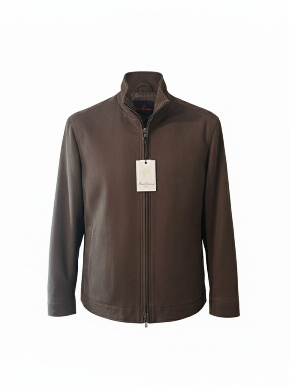 Robert Graham Vegan Faux Suede Dark Brown Full Zip Bomber Jacket RG-51 Men S